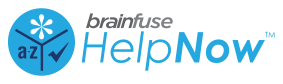 Brainfuse HelpNow logo with a blue circular emblem and branching design.