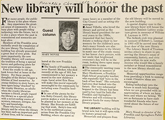 Mary Novak new library will honor the past